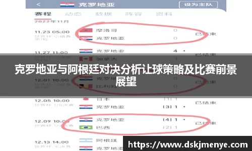 克罗地亚与阿根廷对决分析让球策略及比赛前景展望